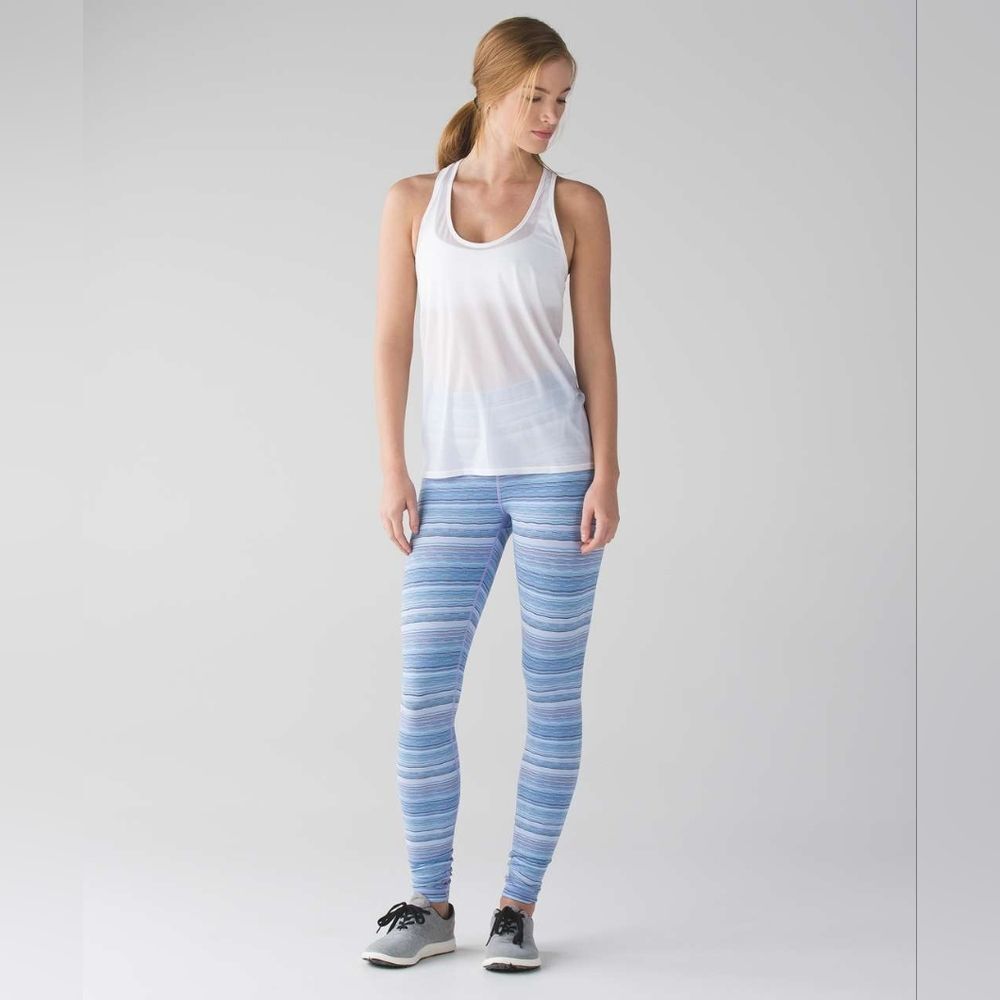 Lululemon Wunder Under Pant High Rise Wave Twist Lilac Caspian Blue Legging 10